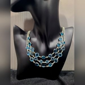 Silver necklace with blue stones. A great gift for someone special!